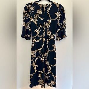 Elegant Black and Gold Floral Dress by EST. 1946